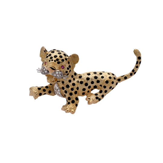 Broche Oro Amarillo Leopards